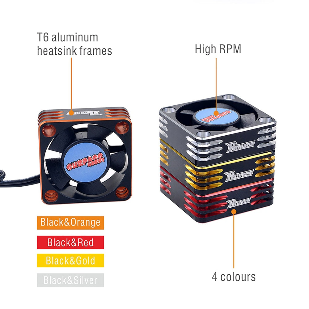 Rocket RC Fan 25mm 30mm 35mm 40mm 50mm SURPASS HOBBY Heat Dissipation Cooling Fan for for 1/10 1/8 Brushless Motor RC Car Part.