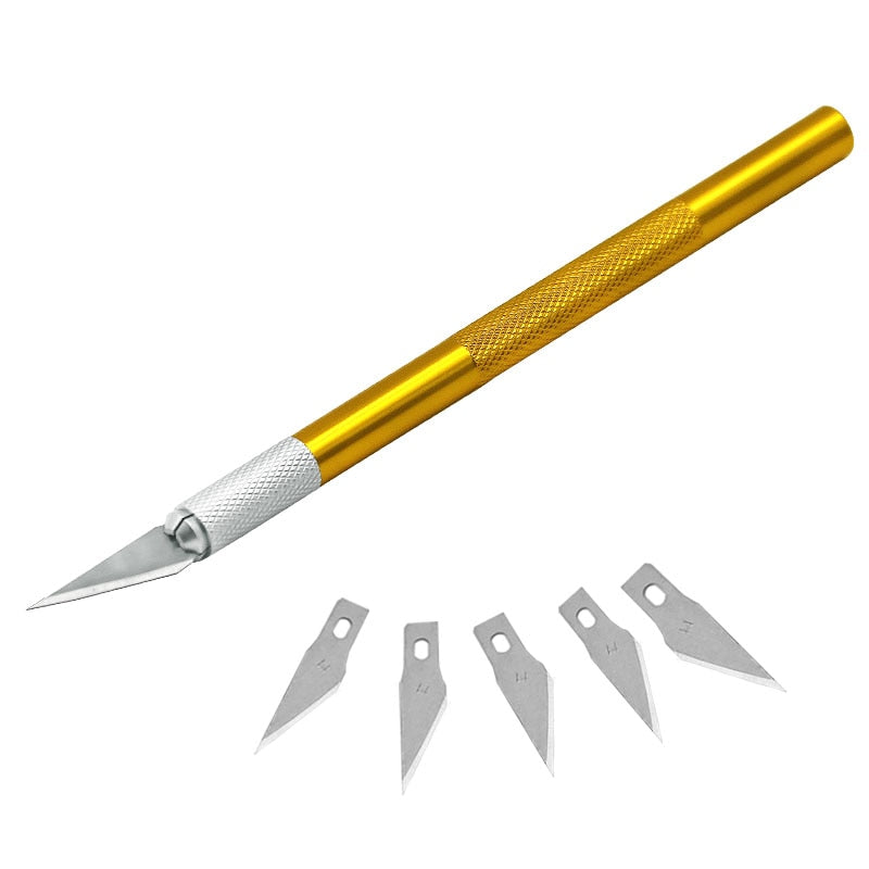 Precision Hobby Knife Stainless Steel Blades for Arts Crafts PCB Repair Leather Films Tool Pen Multi Purpose DIY
