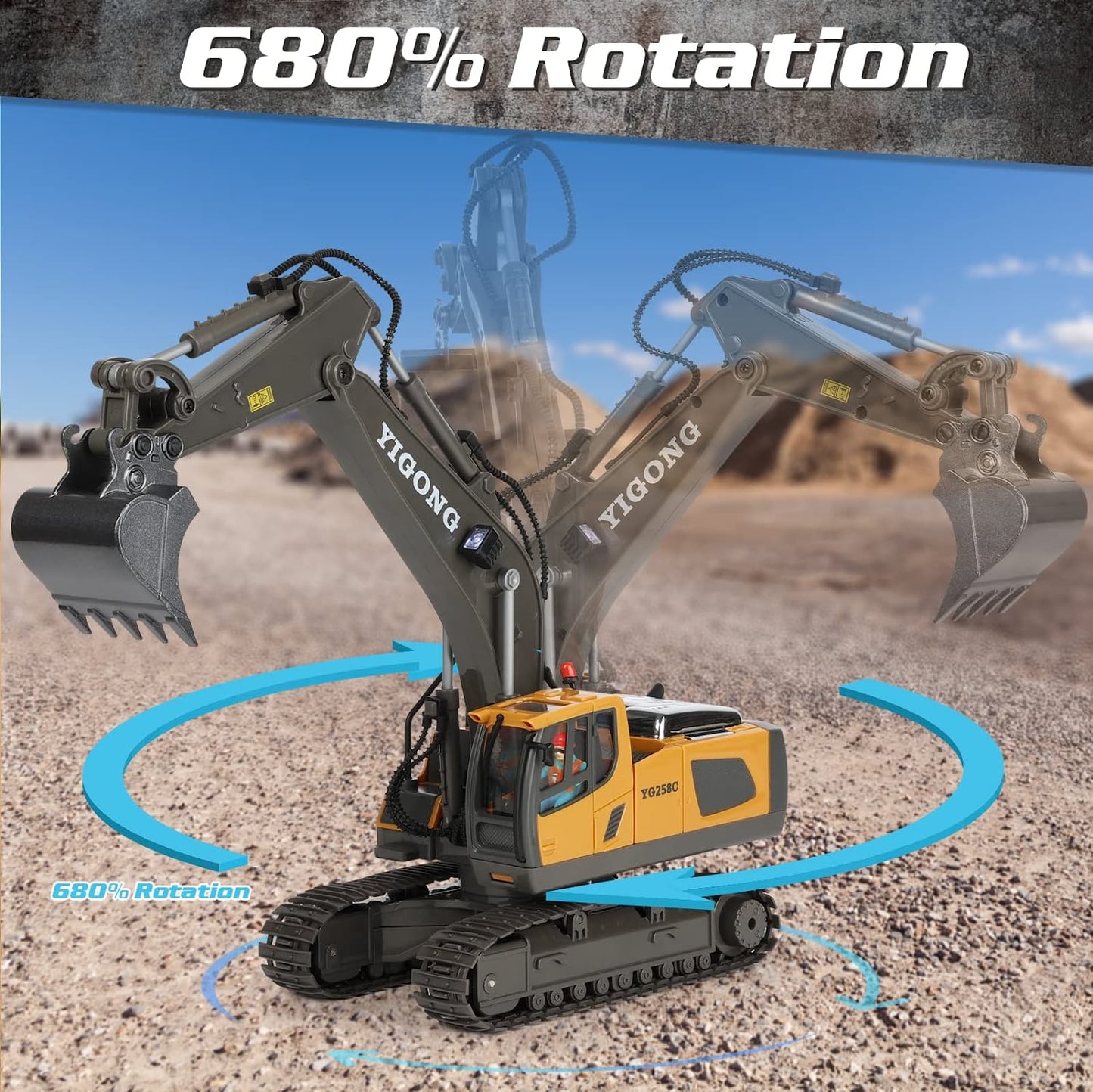 RC Excavator 1:20 Remote Control Truck 2.4G RC Crawler Engineering Vehicle Excavator Truck Radio Control Children's Day Gifts