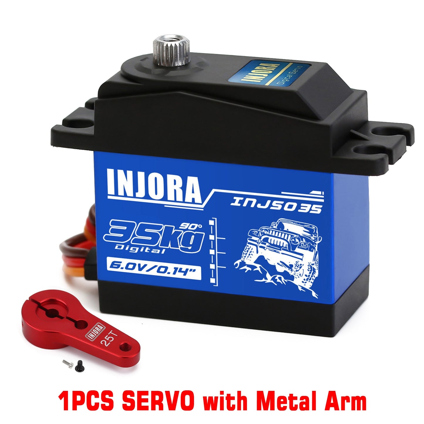 INJORA INJS025 INJS035 Digital Servo 25KG 35KG Large Torque Waterproof Servos for RC Car Crawler SCX10 Truck Robot Upgrade Parts
