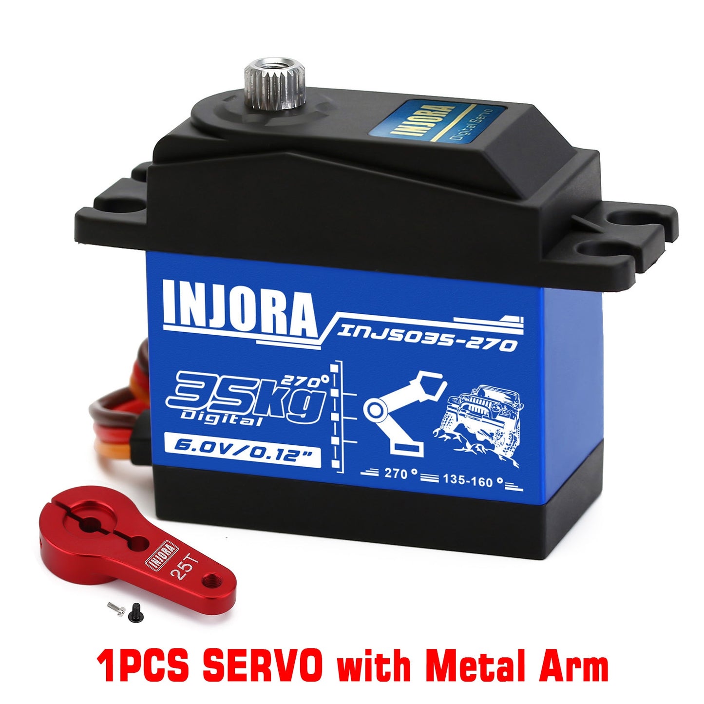 INJORA INJS025 INJS035 Digital Servo 25KG 35KG Large Torque Waterproof Servos for RC Car Crawler SCX10 Truck Robot Upgrade Parts
