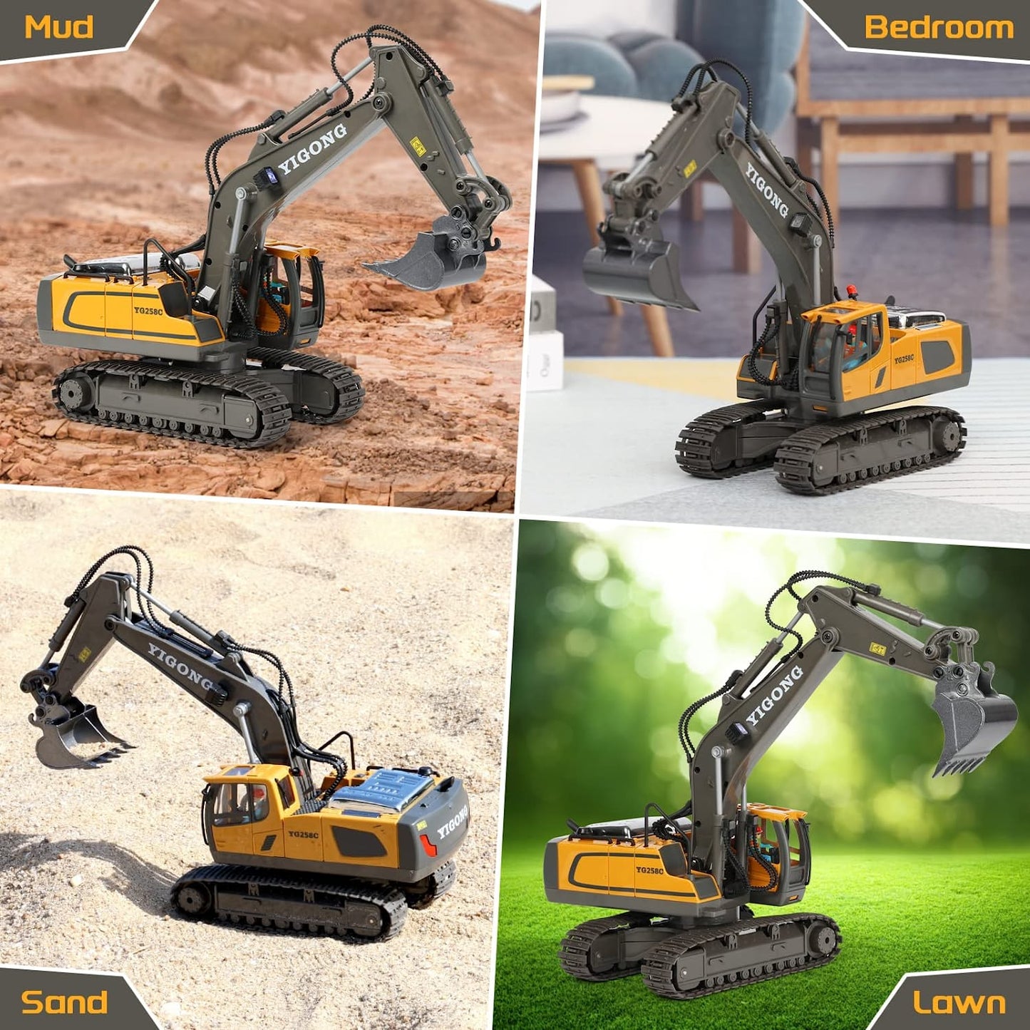 RC Excavator 1:20 Remote Control Truck 2.4G RC Crawler Engineering Vehicle Excavator Truck Radio Control Children's Day Gifts