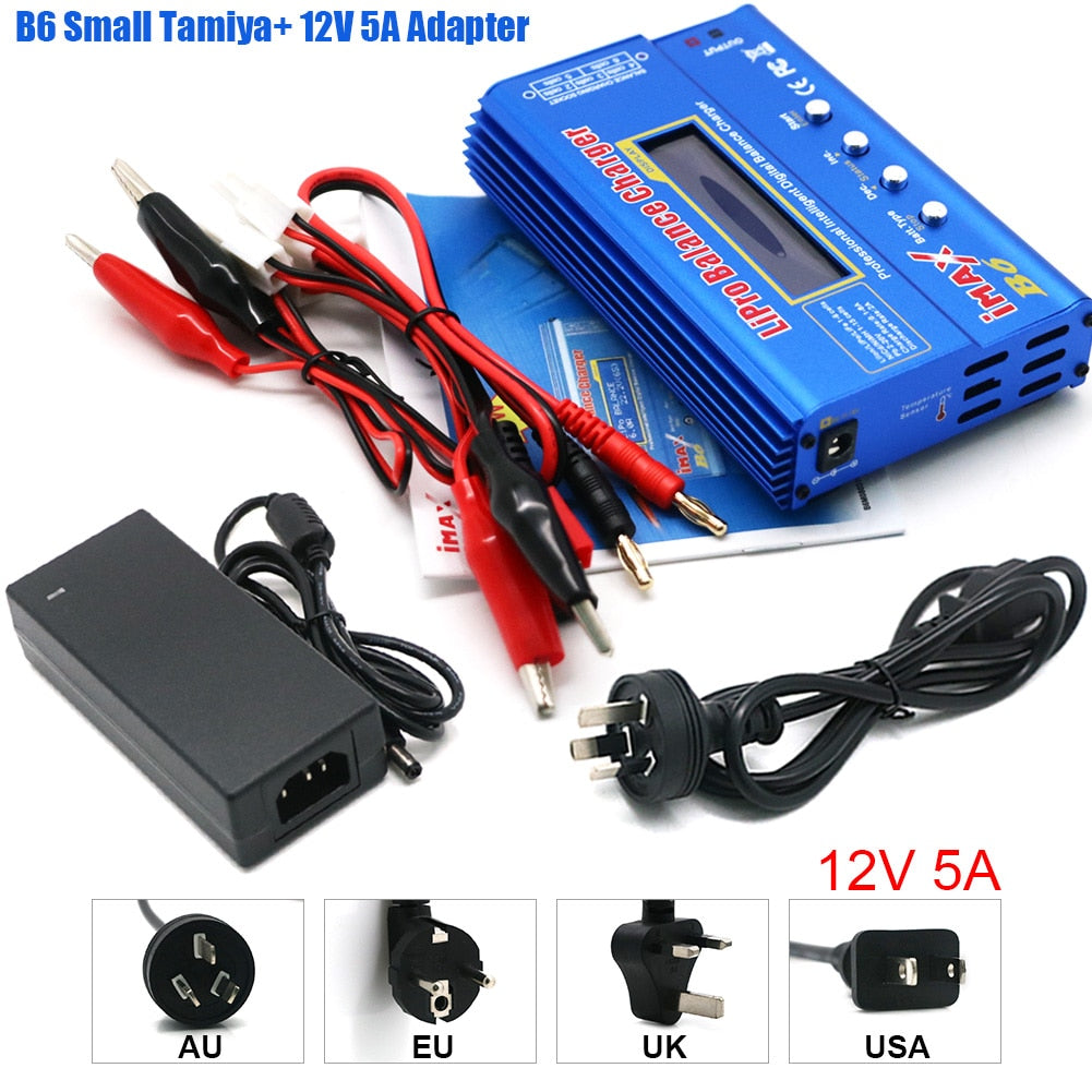 IMAX B6 80W Battery Charger Lipo NiMh Li-ion Ni-Cd Digital Lipro Balance Charger Discharger + AC Power 12V 5A Adapter For Rc Car