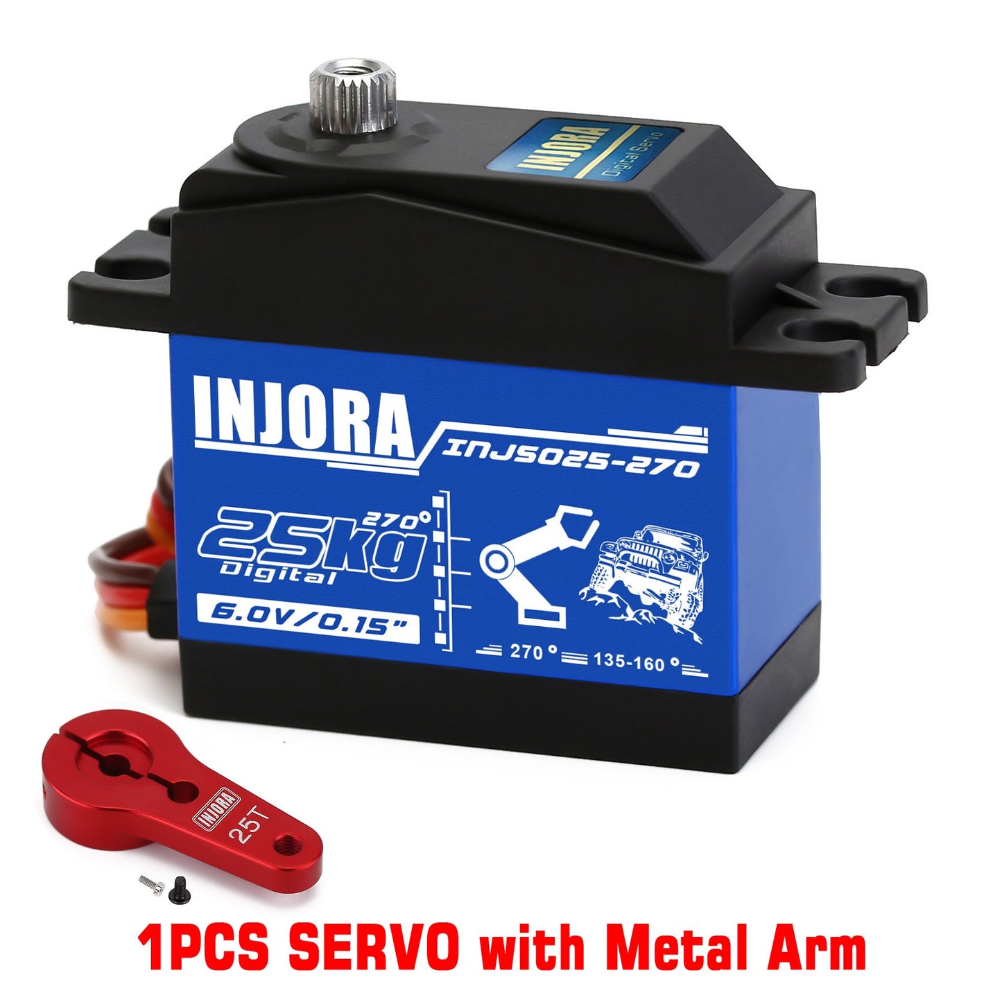 INJORA INJS025 INJS035 Digital Servo 25KG 35KG Large Torque Waterproof Servos for RC Car Crawler SCX10 Truck Robot Upgrade Parts