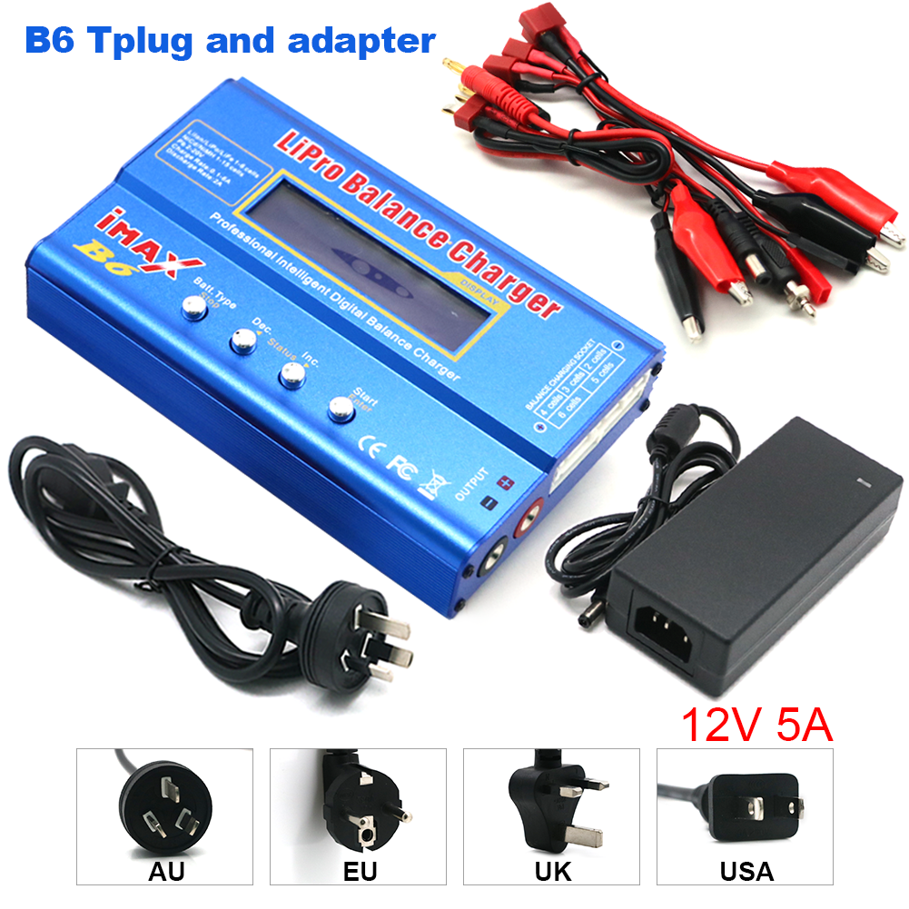 IMAX B6 80W Battery Charger Lipo NiMh Li-ion Ni-Cd Digital Lipro Balance Charger Discharger + AC Power 12V 5A Adapter For Rc Car