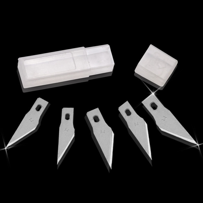 Precision Hobby Knife Stainless Steel Blades for Arts Crafts PCB Repair Leather Films Tool Pen Multi Purpose DIY
