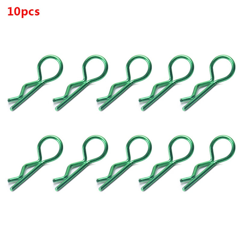 10pcs RC Car Black Metal Bodyshell Clips Pins R Shape For Traxxas TRX4 1/10 RC Buggy RC Rock Crawler Vehicle Models