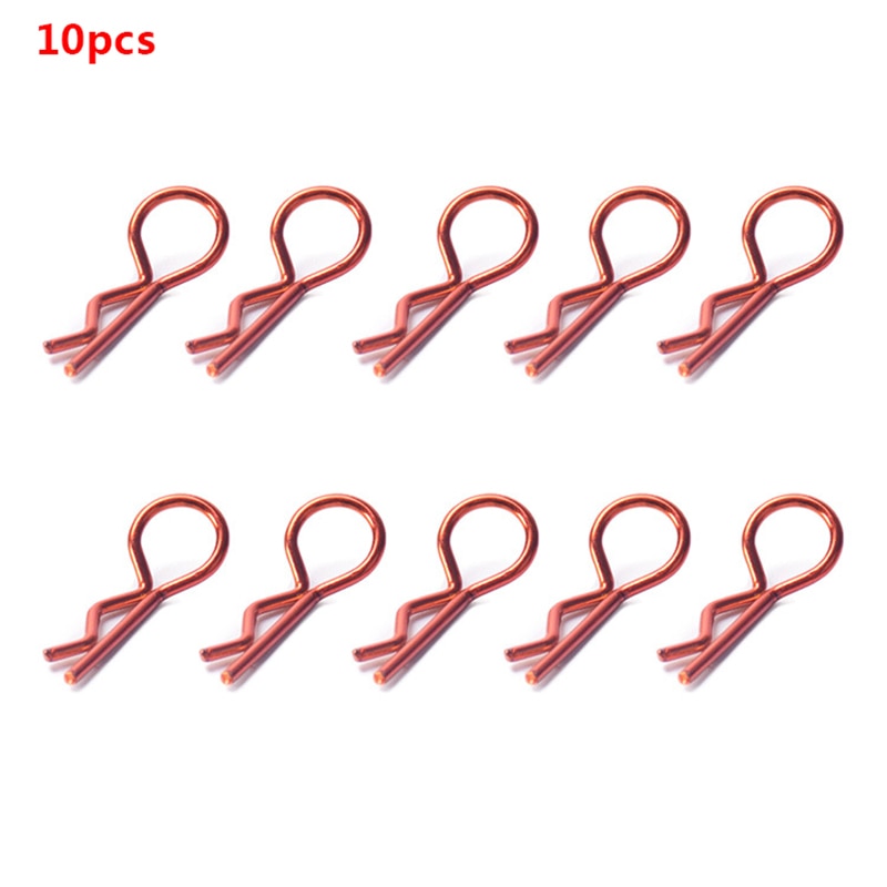 10pcs RC Car Black Metal Bodyshell Clips Pins R Shape For Traxxas TRX4 1/10 RC Buggy RC Rock Crawler Vehicle Models