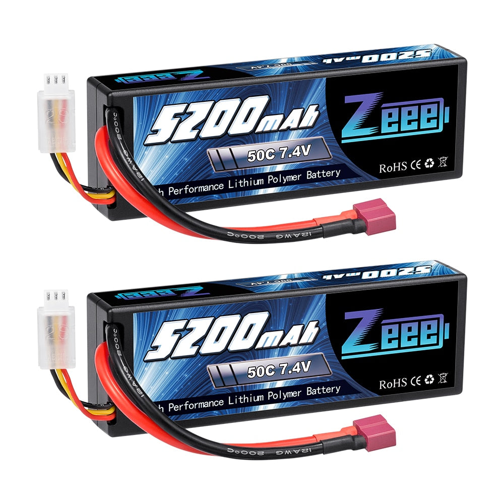 1/2units Zeee 5200mAh 7.4V 50C Lipo Batteries for RC Car 2S RC Lipo Battery with T Plug For RC Drone Car Truck Helicopter Boat