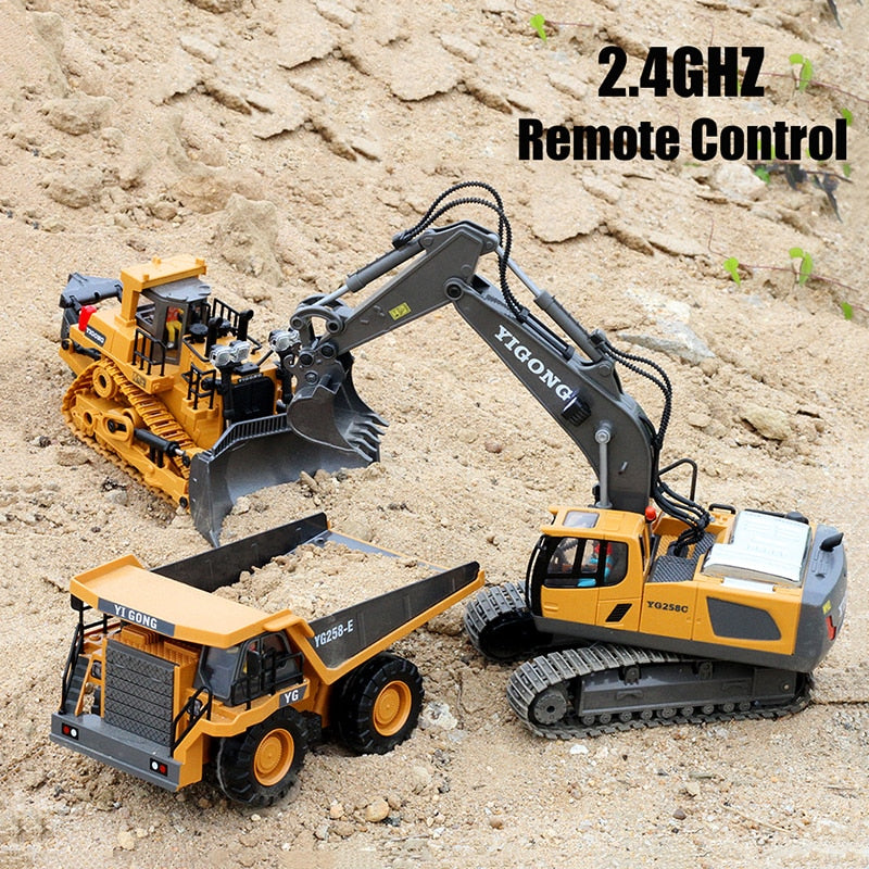 1:20 RC Excavator Dumper RC Car 2.4G Remote Control Engineering Vehicle Crawler Truck Bulldozer Children Toys for Boys Kids Gift