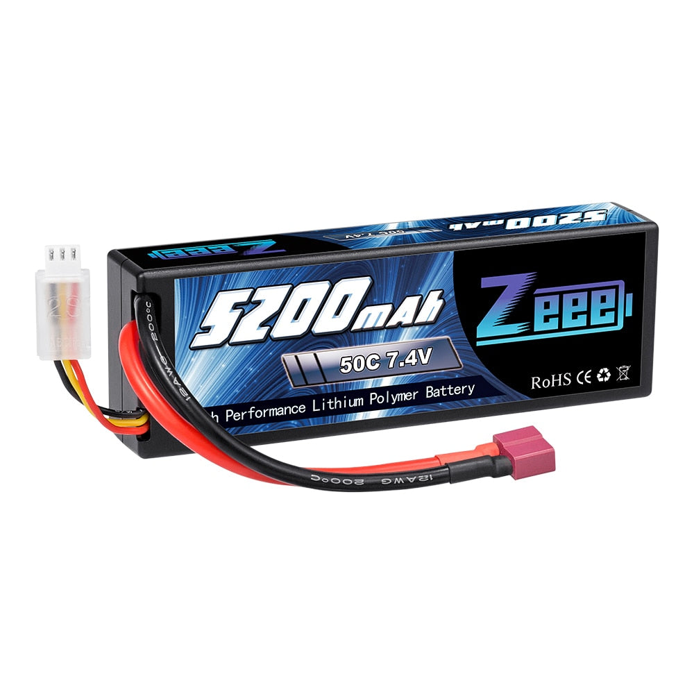 1/2units Zeee 5200mAh 7.4V 50C Lipo Batteries for RC Car 2S RC Lipo Battery with T Plug For RC Drone Car Truck Helicopter Boat