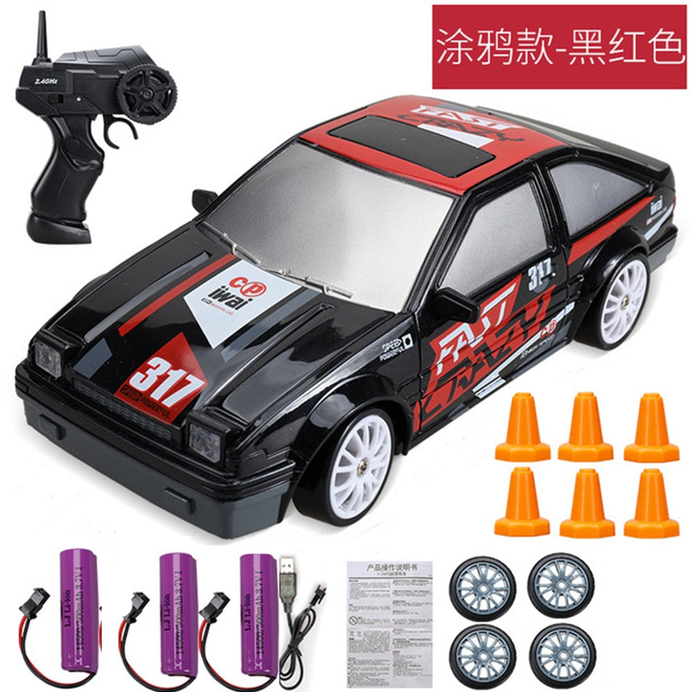 2.4G Drift Rc Car 4WD RC Drift Car Toy Remote Control GTR Model AE86 Vehicle Car RC Racing Car Toy for Children Christmas Gifts