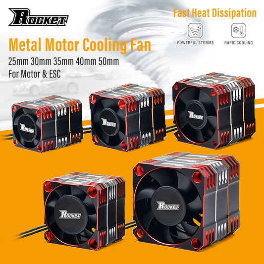 Rocket RC Fan 25mm 30mm 35mm 40mm 50mm SURPASS HOBBY Heat Dissipation Cooling Fan for for 1/10 1/8  Brushless Motor RC Car Part.